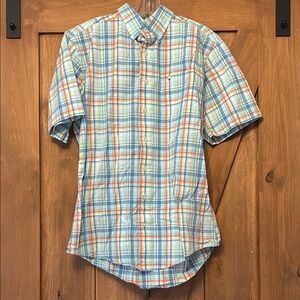 Men's Plaid Short Sleeve Shirt - Multicolor